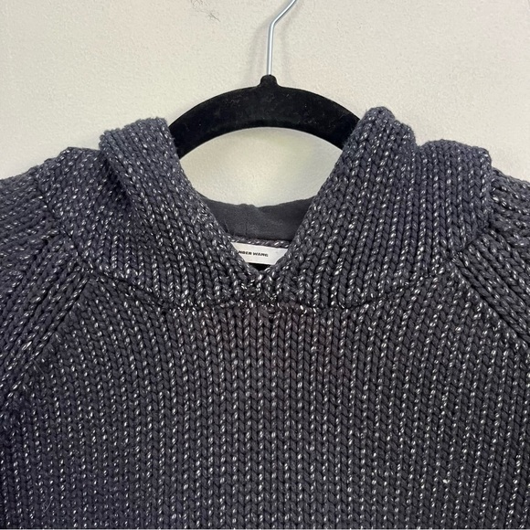 T by Alexander Wang Chunky Knit Navy and White Sweater Hoodie size small - Picture 4 of 7